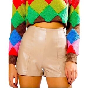 AKIRA High Waist Cream Vegan  Women's Shorts